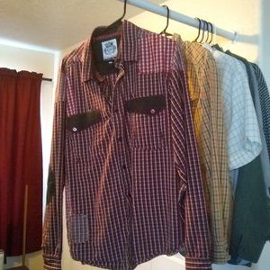 Men's Large Collared Shirt Button Up